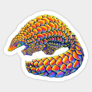 Psychedelic Rainbow Pangolin Sticker